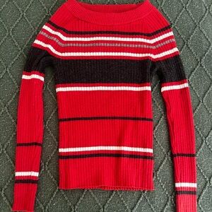 Red Striped Longsleeve Top